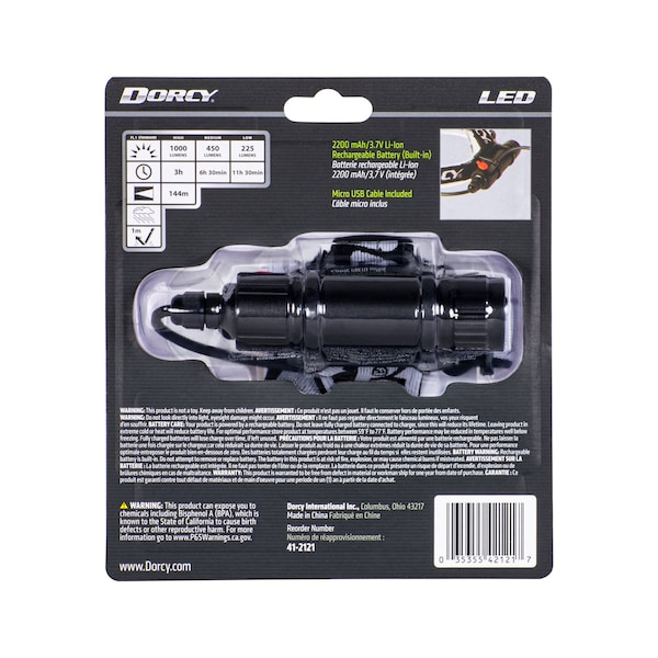 1000 Lumen Rechargeable Headlight